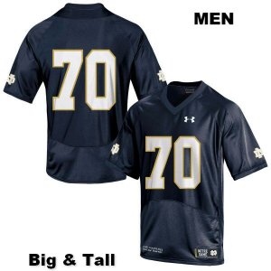 Notre Dame Fighting Irish Men's Luke Jones #70 Navy Under Armour No Name Authentic Stitched Big & Tall College NCAA Football Jersey OMX4299RG